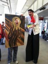The Artist on stilts - 'The Scream'