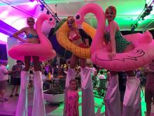 Polka Dot with Inflatables Stilts