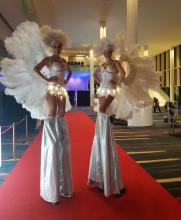 Angel Feather Winged Stilts with corsets