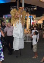 Stilt Angel with Golden Wings